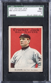 1915 Cracker Jack #69 John McGraw - SGC VG-EX 4